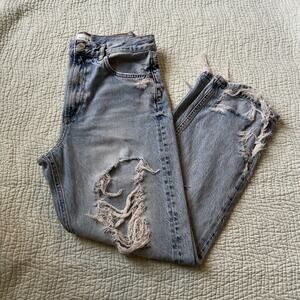 Zara The Pepper Mom Distressed Blue Jeans Size 6